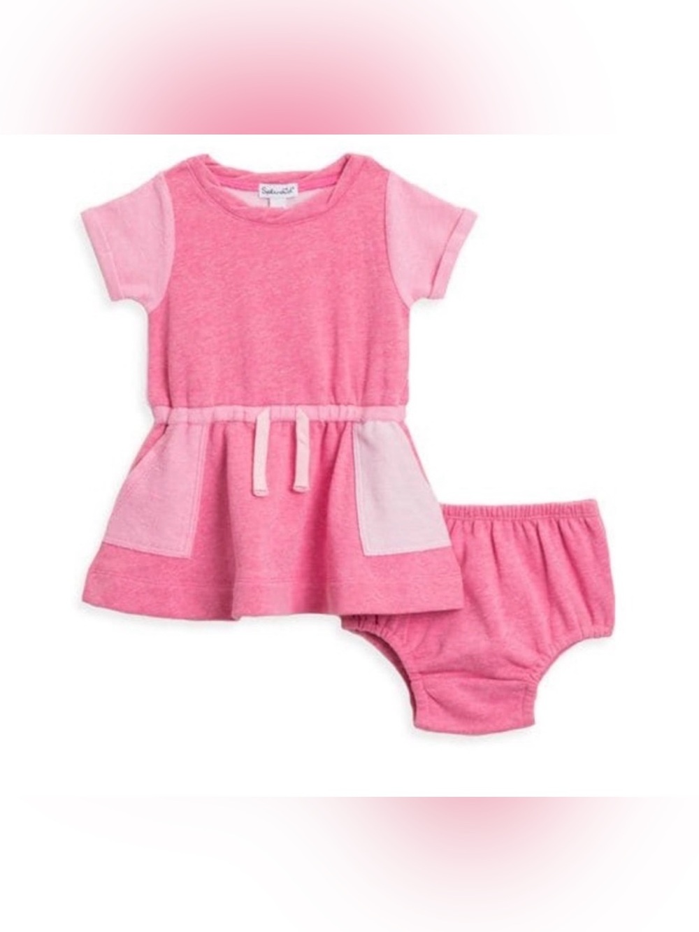 Splendid Baby Girls' Pink Dress & Bloomers Set Size 6-12M